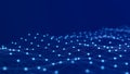 A wave of dots and lines of network connection. Technological background. 3D rendering Royalty Free Stock Photo
