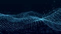 A wave of dots and lines of network connection. Technological background. 3D rendering Royalty Free Stock Photo