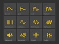 Wave and equalize audio icons.