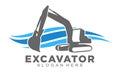 Wave excavator symbol logo design Royalty Free Stock Photo