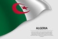 Wave flag of Algeria on white background. Banner or ribbon vecto Royalty Free Stock Photo