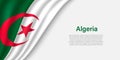 Wave flag of Algeria on white background Royalty Free Stock Photo