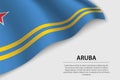 Wave flag of Aruba on white background. Banner or ribbon vector Royalty Free Stock Photo