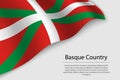 Wave flag of Basque Country is a region of Spain. Banner or ribb Royalty Free Stock Photo