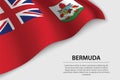 Wave flag of Bermuda on white background. Banner or ribbon vecto