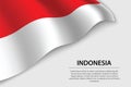 Wave flag of Indonesia on white background. Banner or ribbon vec Royalty Free Stock Photo