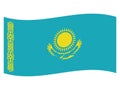 Wave Flag of Kazakhstan on white background Royalty Free Stock Photo