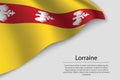 Wave flag of Lorraine is a region of France. Banner or ribbon