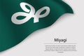 Wave flag ofMiyagi is a region of Japan