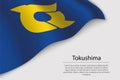 Wave flag of Tokushima is a region of Japan