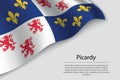 Wave flag of Picardy is a region of France. Banner or ribbon