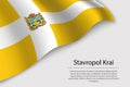 Wave flag of Stavropol Krai is a region of Russia