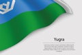 Wave flag of Yugra is a region of Russia