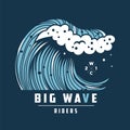 Wave with foam for surfing. Marine hawaii tide