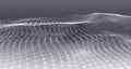 Wave form of dots and lines. Abstract mesh. 3D rendering. Royalty Free Stock Photo