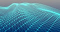 Wave form of dots and lines. Abstract mesh. 3D rendering. Royalty Free Stock Photo