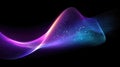 Wave Geometry Design in Synthwave Style With Pastel Colors on Dark Backdrop Royalty Free Stock Photo