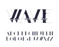 Wave glitch effect distorted english alphabet