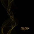 Wave with golden shimmery particles on a black background. Festive design element. eps 10