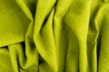 Wave green natural linen fabric textile material texture as a background. green textile pattern for design in fashion as abstract Royalty Free Stock Photo