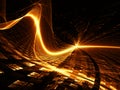Wave and grid - abstract digitally generated image Royalty Free Stock Photo