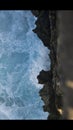 Wave hitting the rocks