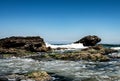 wave hitting rocks on a sea shore Royalty Free Stock Photo