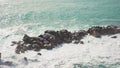 Wave hitting a waterblock in Italy - Riomaggiore