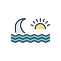 Color illustration icon for Wave, ripple and backwash Royalty Free Stock Photo