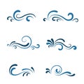 Wave icon set Royalty Free Stock Photo