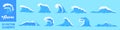 Wave icon. Wave icon set. Cartoon style. vector Royalty Free Stock Photo