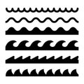 Wave icon vector line sea ocean logo water simple element illustration. Wave water icon symbol Royalty Free Stock Photo