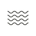 Wave icon vector. Line water wave symbol.