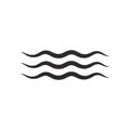 Wave icon vector. Line water wave symbol Royalty Free Stock Photo