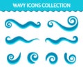 Wave icons and simple swirls Royalty Free Stock Photo
