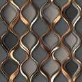 Wave-inspired abstract pattern with metallic copper and gray tones
