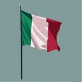 Wave Italian flag, Italy symbol of patriotism illustration vector Royalty Free Stock Photo