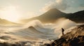 Gravity-defying Landscapes: Captivating Sunset Waves In Japanese Photography