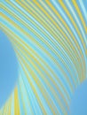 Wave-like blue and yellow twisted striped background. 3d rendering illustration