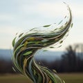 Wave-like formation composed of intertwining, colorful strands Royalty Free Stock Photo