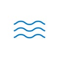 Wave line icon water vector sea flat ocean graphic symbol. Wave minimal logo Royalty Free Stock Photo