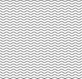 Wave line pattern. Seamless wavy texture. Background of water, sea, ocean and travel. Simple black graphic element on white Royalty Free Stock Photo
