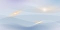 Abstract soft white, gold wave line pattern and texture on light gray gradient background. Vector element smooth line design