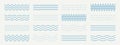 Wave Line Pattern Vector Set with Wavy Ripple Sea Squiggle Curve Border and Zigzag Seamless Wiggle Stroke Design for Royalty Free Stock Photo