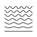 Wave line and wavy zigzag pattern lines. Vector