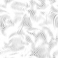 Wave lines pattern background. Distortion stripes seamless moire texture. Abstract op art illusion waves. Vector Royalty Free Stock Photo