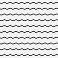 Wave lines seamless pattern. Horizontal curved strip. Vector background.