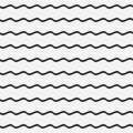 Wave lines seamless pattern. Horizontal curved strip. Vector background.