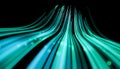Wave lines trails flowing dynamic in green colors isolated on black background