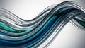 Abstract flowing liquid with deep blue and green colors on a white background wave Royalty Free Stock Photo